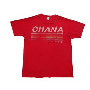 Port & Company 'Ohana Family' Red T-Shirt - Fun & Casual‎ Wear